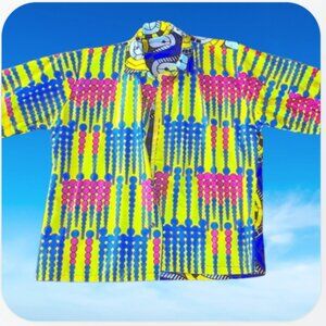 Dopamine African inspired kenta cloth button up shirt jacket
